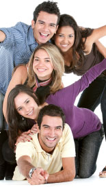 Group of students enjoying social interaction